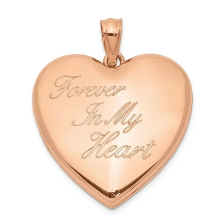 Sterling Silver Rose-tone Forever in My Heart Ash Holder Heart Locket Pendant | Walmart (US)