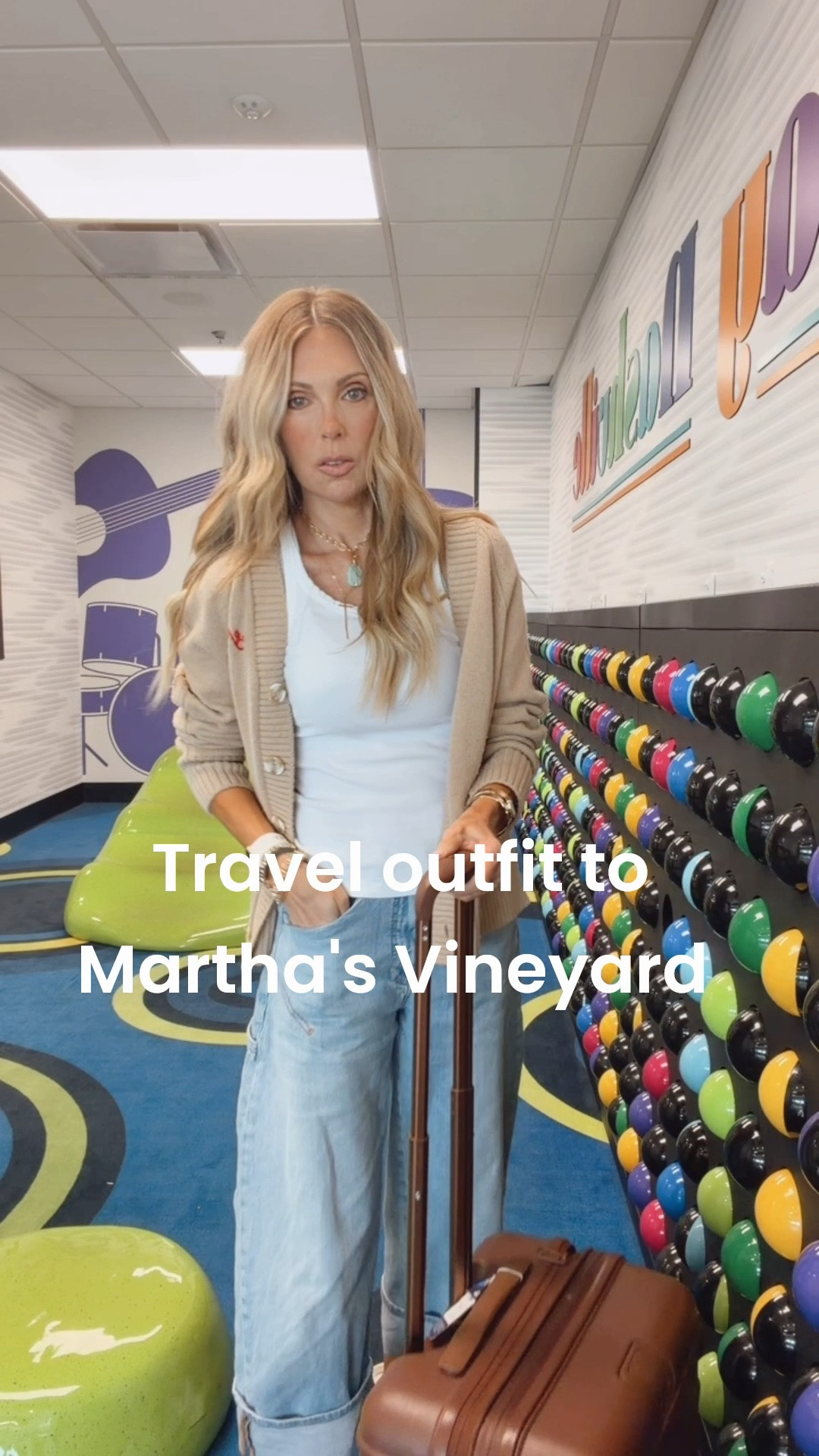 I've swapped out my normal travel jeans so the baby barrels from Anthro! They also have a new white tank that I love and paired it with my Grandpa cardigan ! I sized down in jeans.

#LTKmomlife #LTKootd #LTKTravel