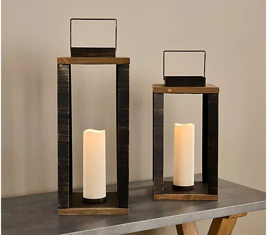 Home Reflections Indoor/Outdoor Flameless S/2 Lanterns - QVC.com | QVC