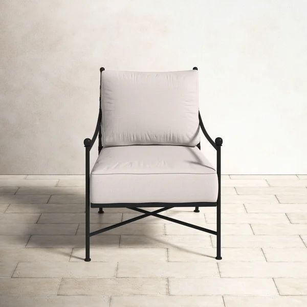 Lucier Iron Outdoor Lounge Chair with Cushions | Wayfair North America