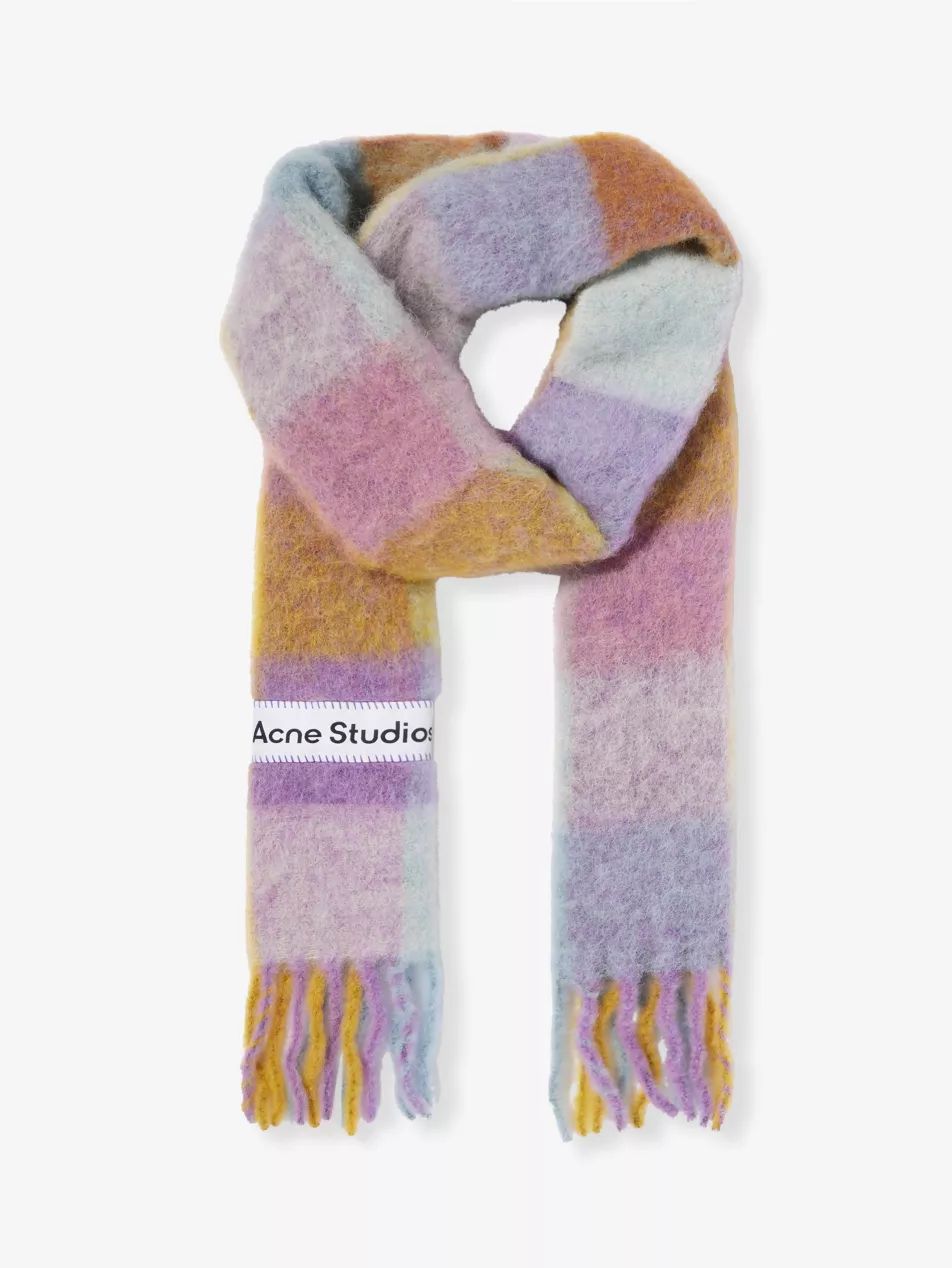 Vally checked wool-blend scarf | Selfridges