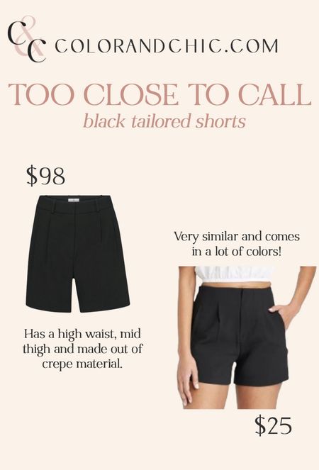Black tailored shorts that would be perfect for casual workwear, summer outfits, date nights and more! 

#LTKStyleTip