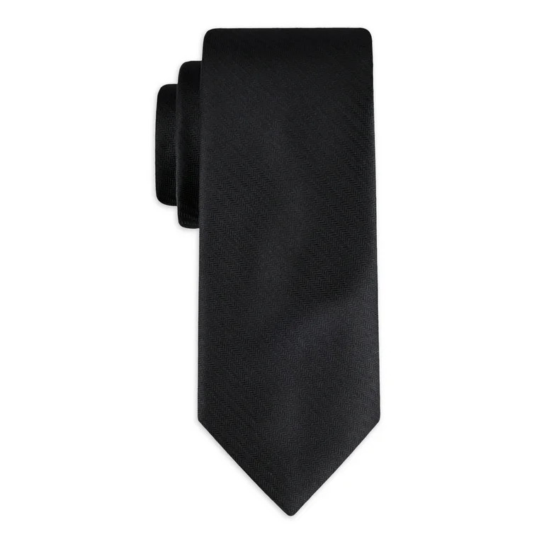 George Men's Solid Black Slim Necktie, One Size | Walmart (US)
