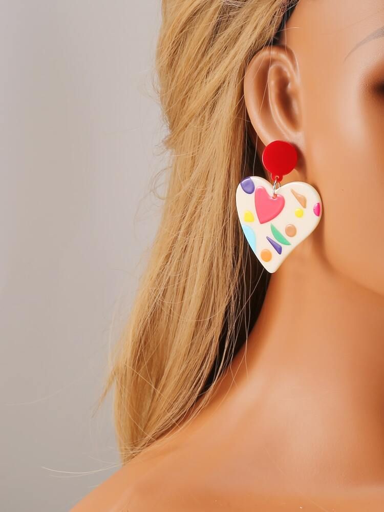 Heart Drop Earrings | SHEIN
