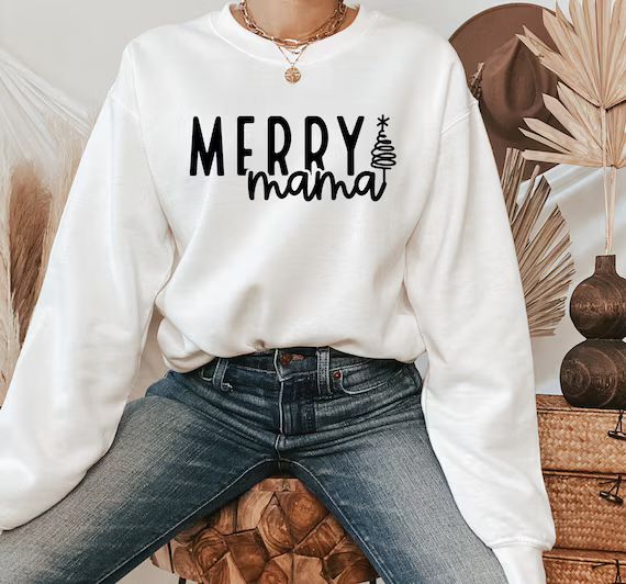 Merry Mama Sweatshirt Best Christmas Gift Mama Claus | Etsy | Etsy (US)