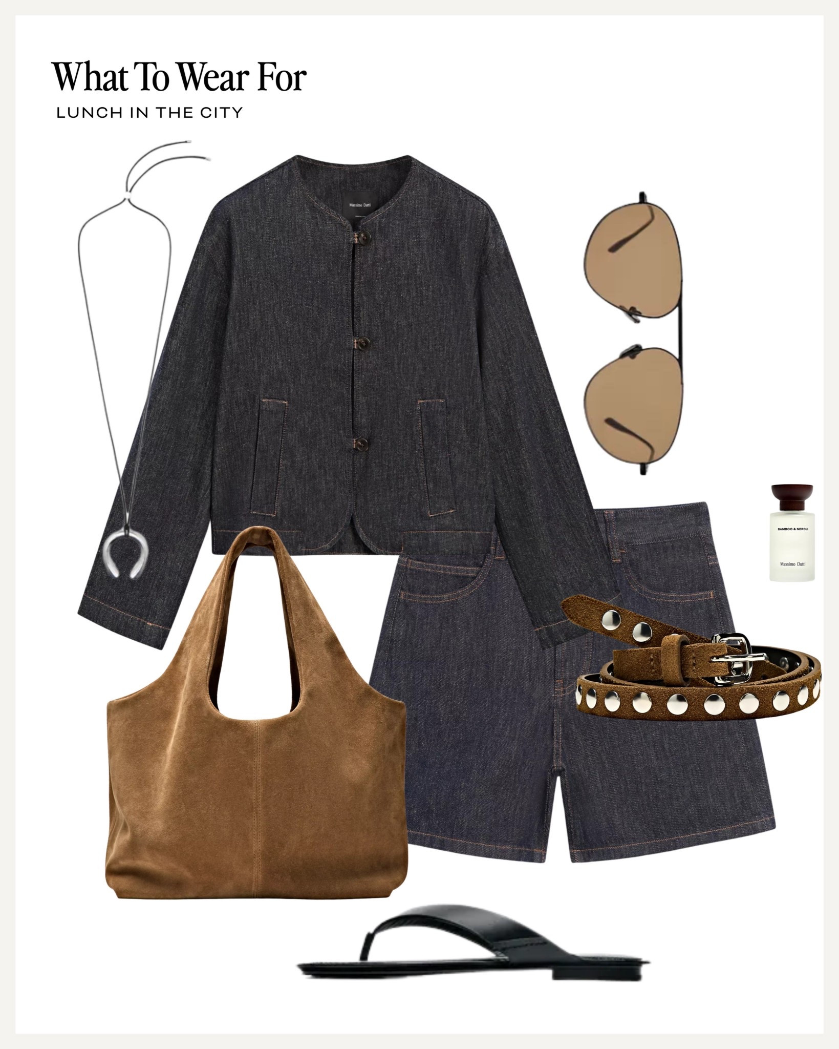 Lunch in the city 🍝 

Denim coord matching set, Massimo Dutti, suede bag, flips flops 

#LTKsummer #LTKspring