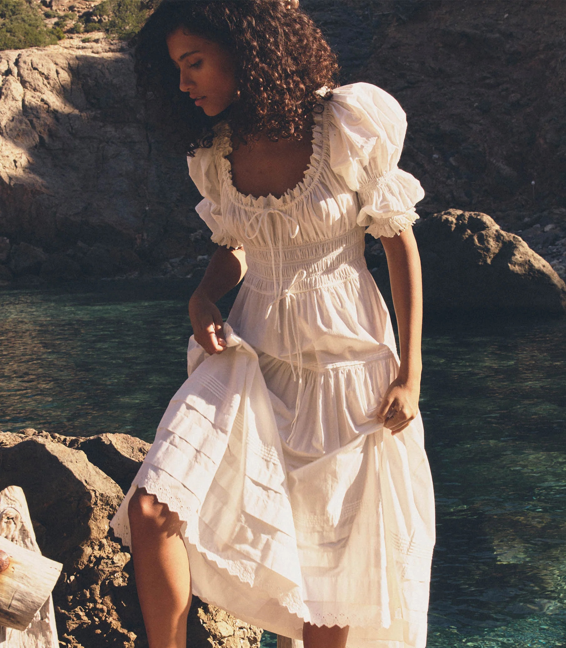 Bardot Dress - Powder | DÔEN | DOEN