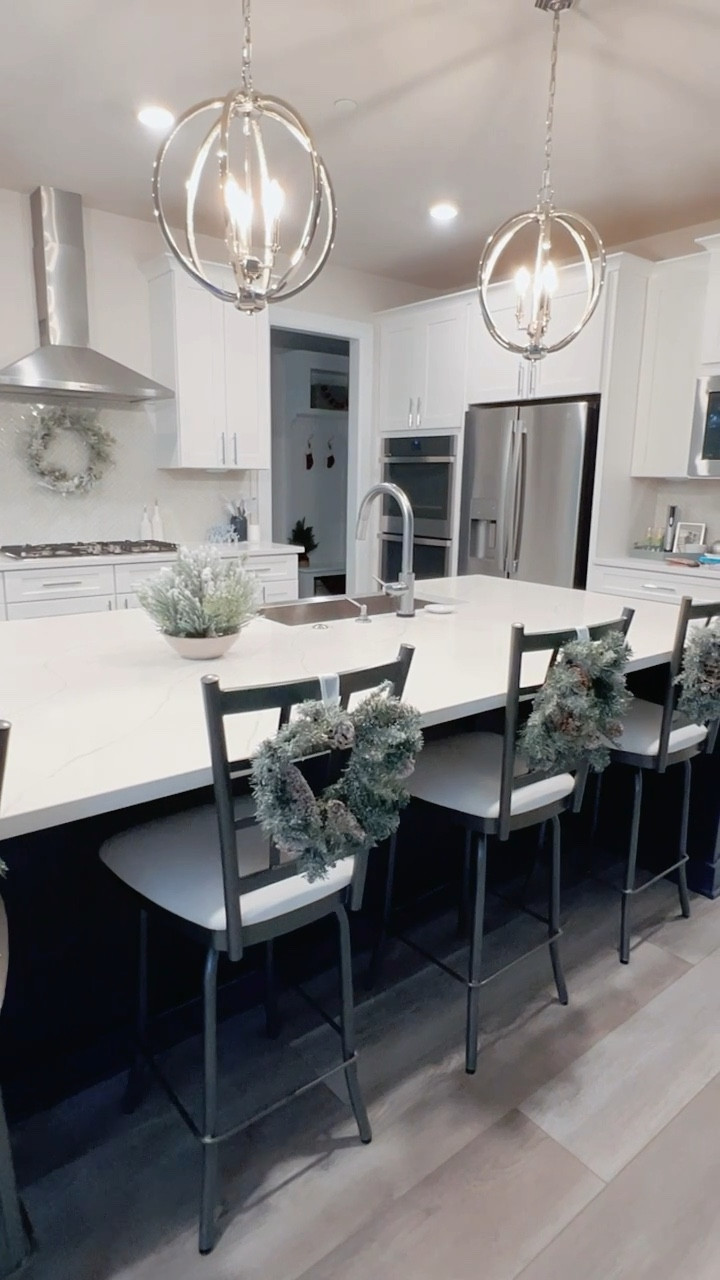 Classy Christmas Decor for your Home during the Holidays! 🎄

Hanging mini wreaths with velvet ribbon is a simple, easy, + affordable way to cozy up your space for the holidays! In the kitchen, try hanging these mini wreaths from the barstools or cabinets using wired ribbon. 

This could be done with festive colored ribbon, however, I chose a more neutral white and silver ribbon to match the flocked wreaths. This also allows me to make use of the decor past the holiday season + throughout the rest of winter  

#LTKSeasonal #LTKHome #LTKHoliday