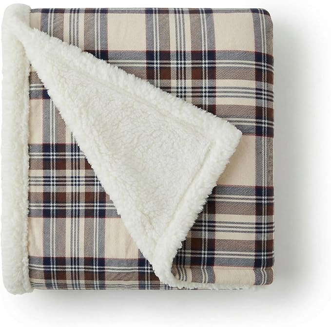 Eddie Bauer - Sherpa Throw Blanket for Couch 50x60 – Ultra Soft Reversible Fleece & Plush Sherp... | Amazon (US)