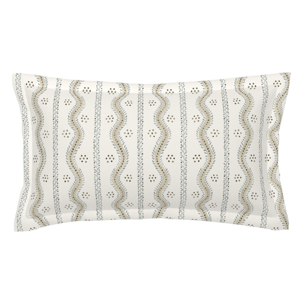 Soft Aqua and Tan Andrew stripe Pillow Sham | Spoonflower | Spoonflower