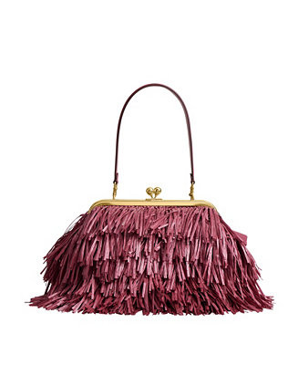 COACH Kiss-Lock Large Straw Frame Handbag - Macy's | Macy's