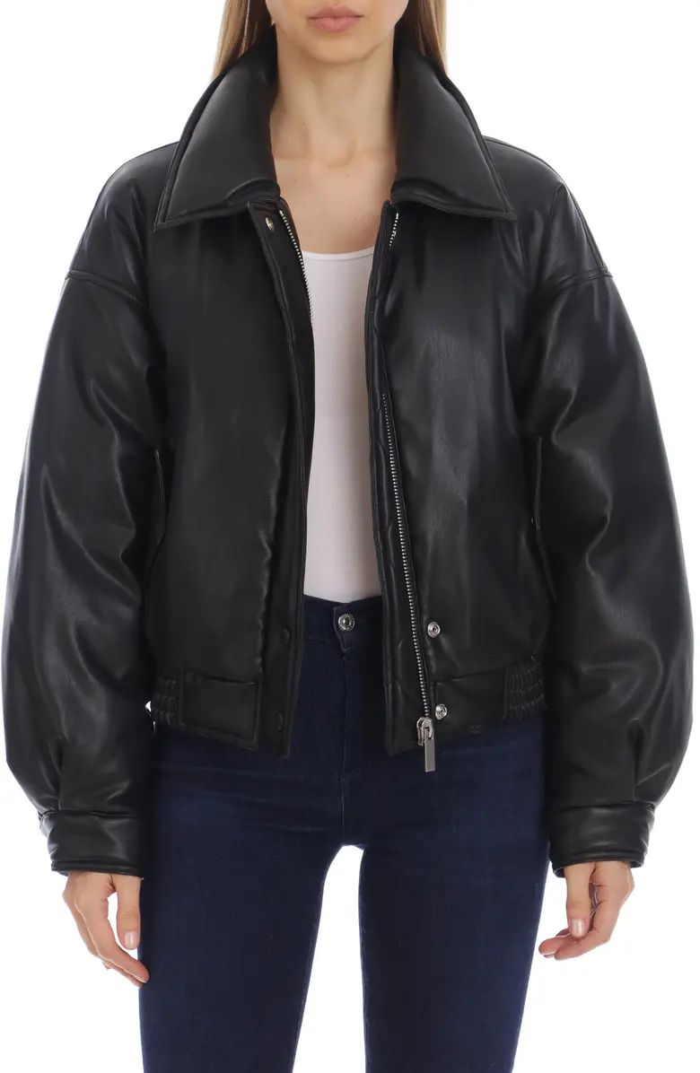 Avec Les Filles Faux Leather Water Resistant Aviator Bomber Jacket | Nordstrom | Nordstrom