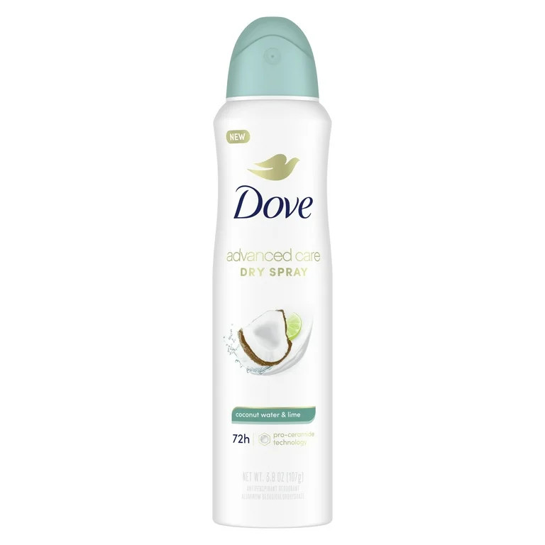 Dove Advanced Care Women's Antiperspirant Deodorant Dry Spray Coconut Water & Lime, 3.8 oz | Walmart (US)