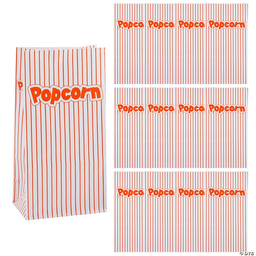 5" x 10" Popcorn Paper Bags - 12 Pc. | Oriental Trading Company