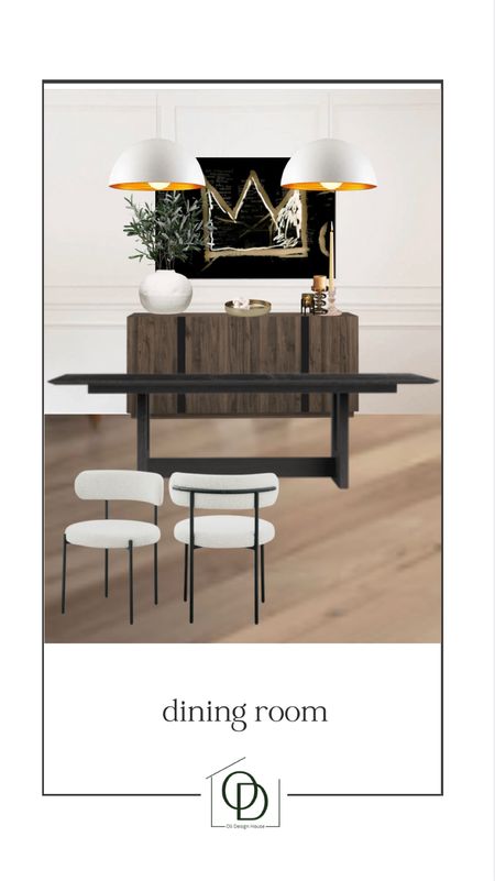 Modern organic dining room design board

Black dining table, wood sideboard, white vase, wood knot decor, faux olive stems, white dining chairs, gold tray

#LTKFind #LTKhome #LTKstyletip