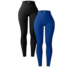 OQQ Women's 2 Piece Yoga Leggings Ribbed Seamless Workout High Waist Athletic Pants | Amazon (US)