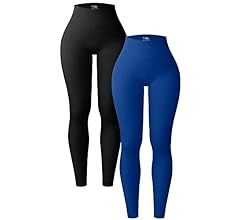 OQQ Women's 2 Piece Yoga Leggings Ribbed Seamless Workout High Waist Athletic Pants | Amazon (US)