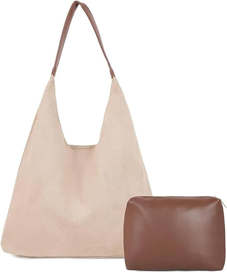 Suede Tote Bag for Women Suede Purse Trendy Luxury Hobo Bag Crossbody Bag Suede Handbags for Wome... | Amazon (US)