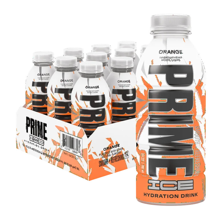 Prime Ice Hydration Sports Drink, Orange, 16.9 fl oz, 12 Pack, Bottles - Walmart.com | Walmart (US)