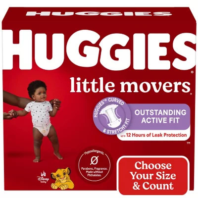 Huggies Little Movers Perfect Fitting Diapers, Sizes: 3-7 | Sam's Club