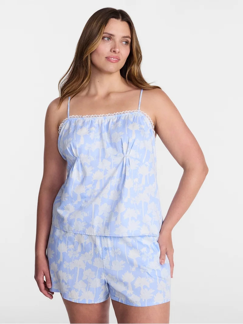 Joyspun Women's Woven Poplin Sleep Cami Top, Sizes XS-3X | Walmart (US)