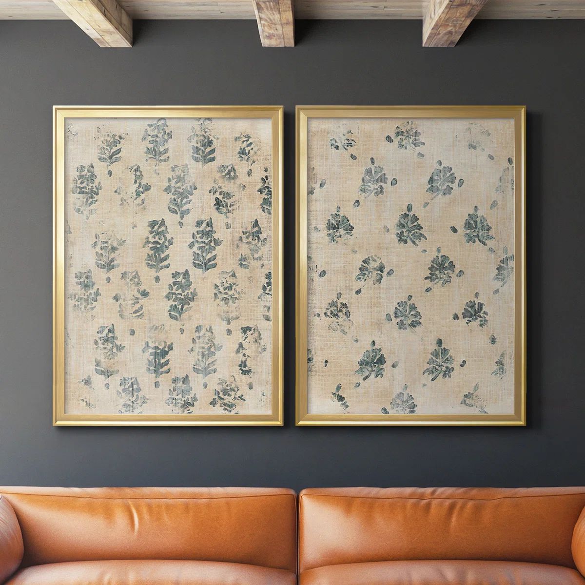 Gracie Oaks Vintage Blockprint I Premium Framed Canvas - Ready To Hang & Reviews | Wayfair | Wayfair North America