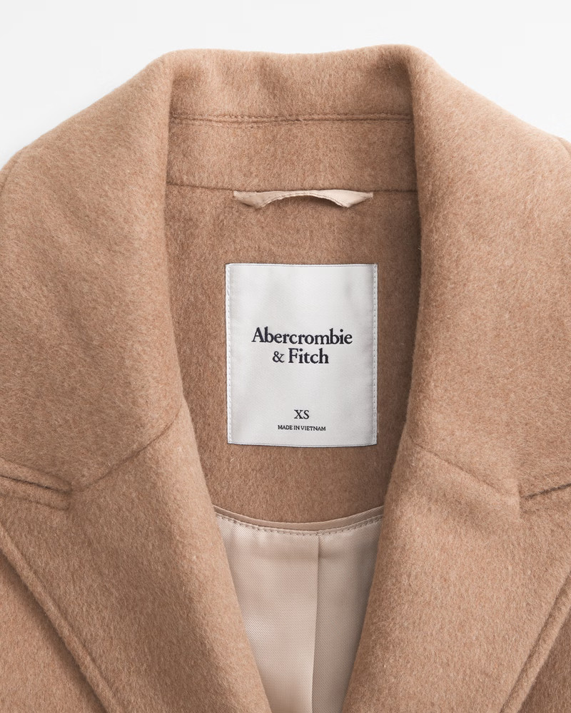 Wool-Blend Tailored Topcoat | Abercrombie & Fitch (US)