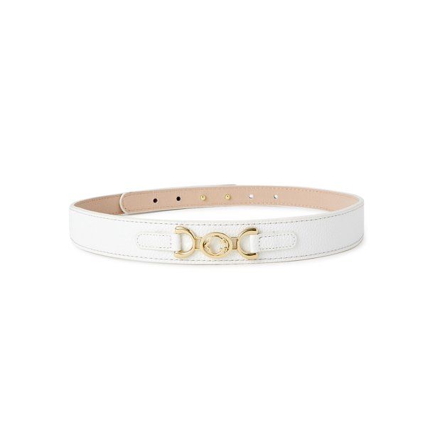 C. Wonder Women's C Logo Horsebit Belt, White - Walmart.com | Walmart (US)