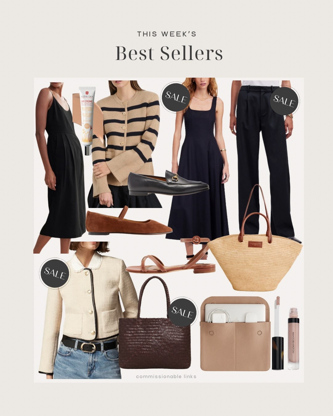 This week’s bestsellers! Midi dresses 
Sale finds
Drapey trousers
Little jacket
Madewell sale
Woven tote
Knit jacket striped sweater
Ankle wrap sandals
Loafers
Ballet flats 

#LTKSeasonal #LTKSaleAlert