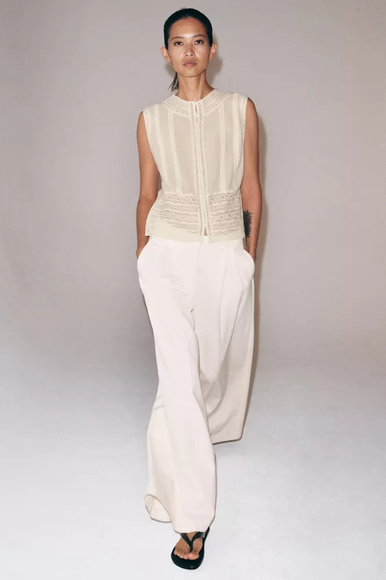 ZW COLLECTION LACE SLEEVELESS BLOUSE | Zara UK