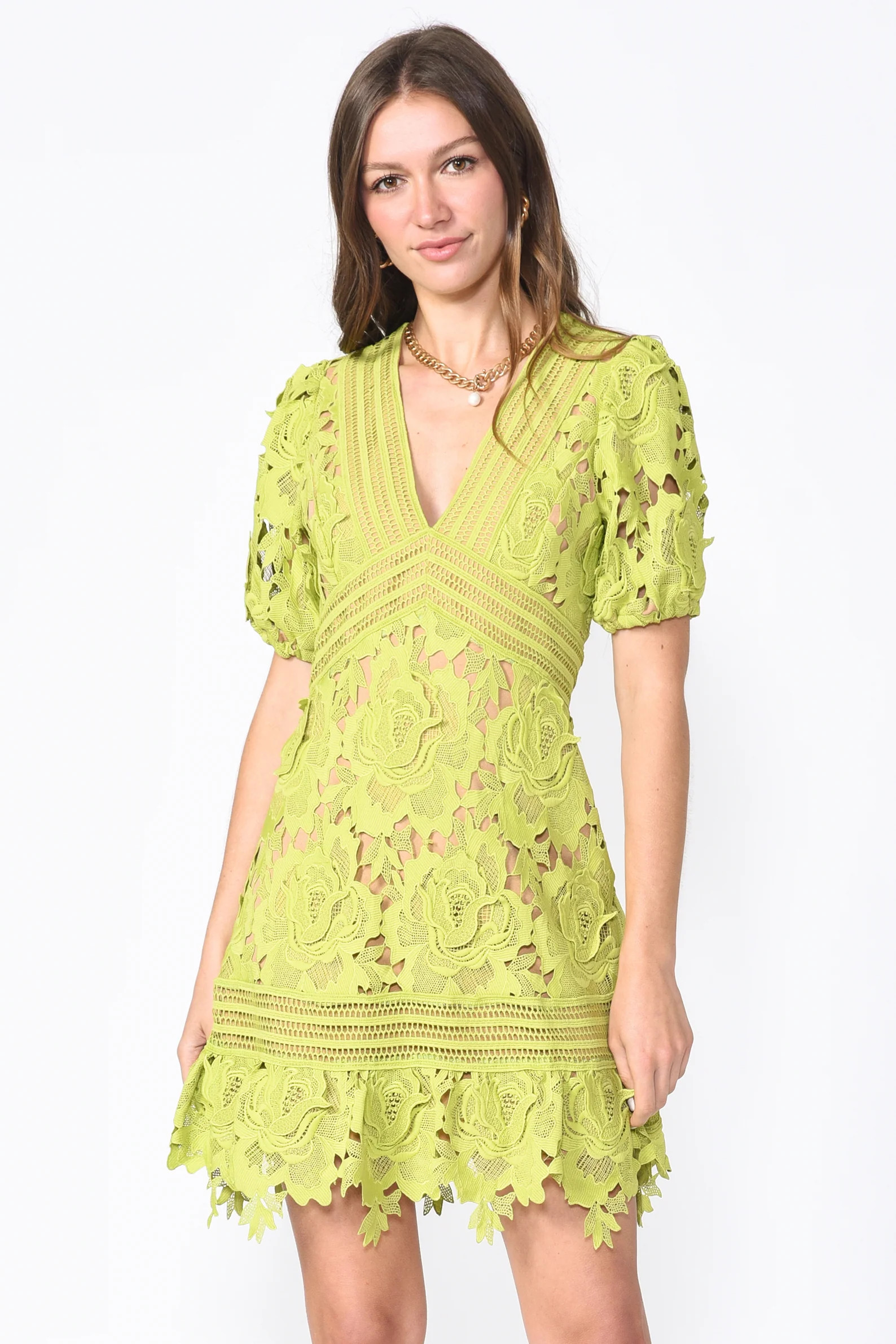 Adrian Crochet Lace Short Dress | Adelyn Rae