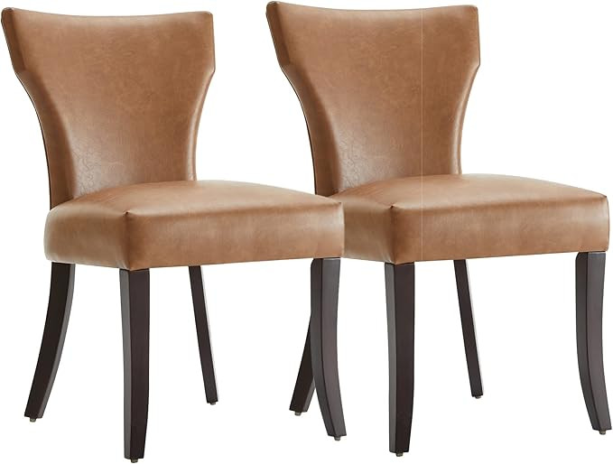 Watson & Whitely Upholstered Kitchen & Dining Room Chairs with Low Back, Faux Leather Finish and ... | Amazon (US)