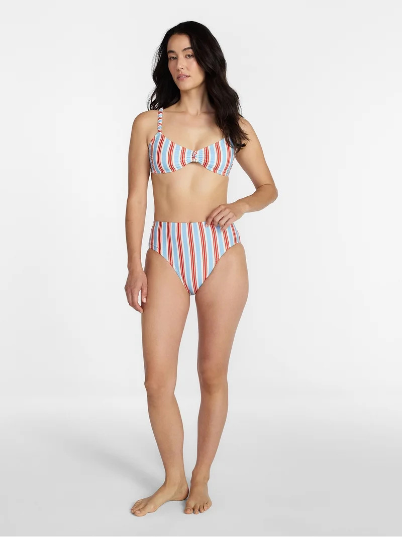 Time and Tru Women's and Women's Plus High Waisted Bikini Bottoms, Sizes XS-3X | Walmart (US)