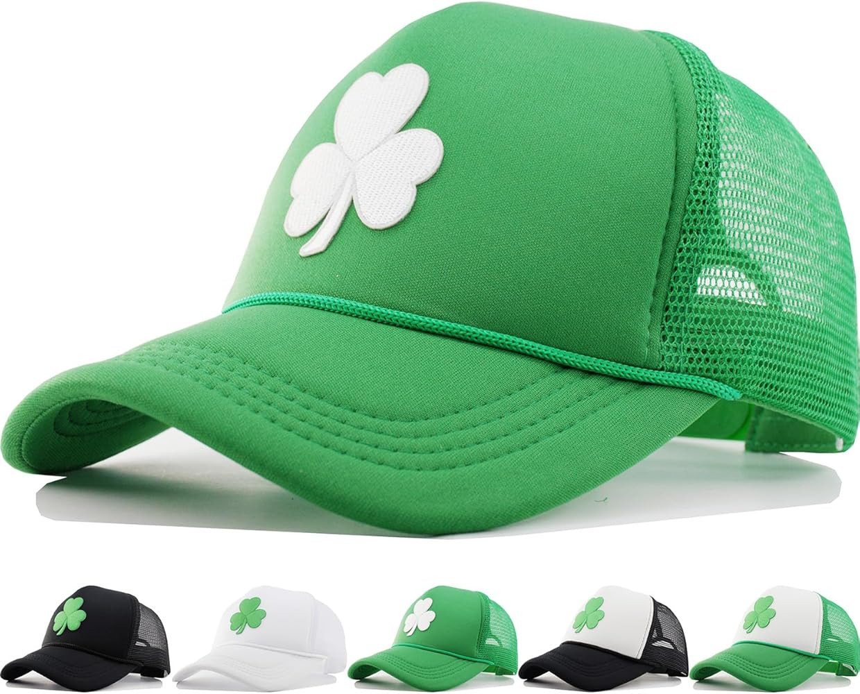 St Patricks Day Green Shamrock Trucker Hats, Ireland Irish Men Women Clover Baseball Cap, Gifts f... | Amazon (US)