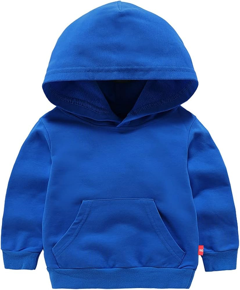 Baby Toddler Kids Boy Girl Solid Casual Pocket Hoodie Sweatershirt Pullover | Amazon (US)