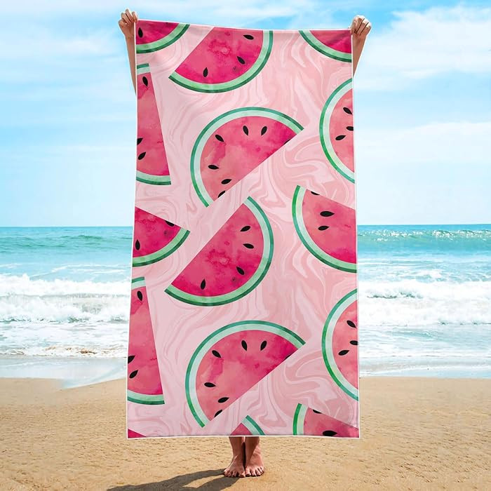 Irisbell Cotton Beach Towel 63 x 32 inch Large Sand Free Towels for Travel,Quick Dry Absorbent Sw... | Amazon (US)