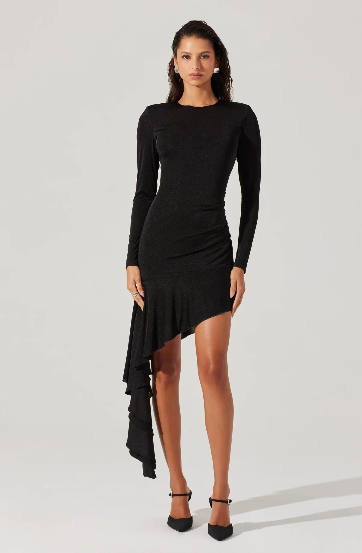 Asymmetric Ruffle Hem Dress | ASTR The Label (US)
