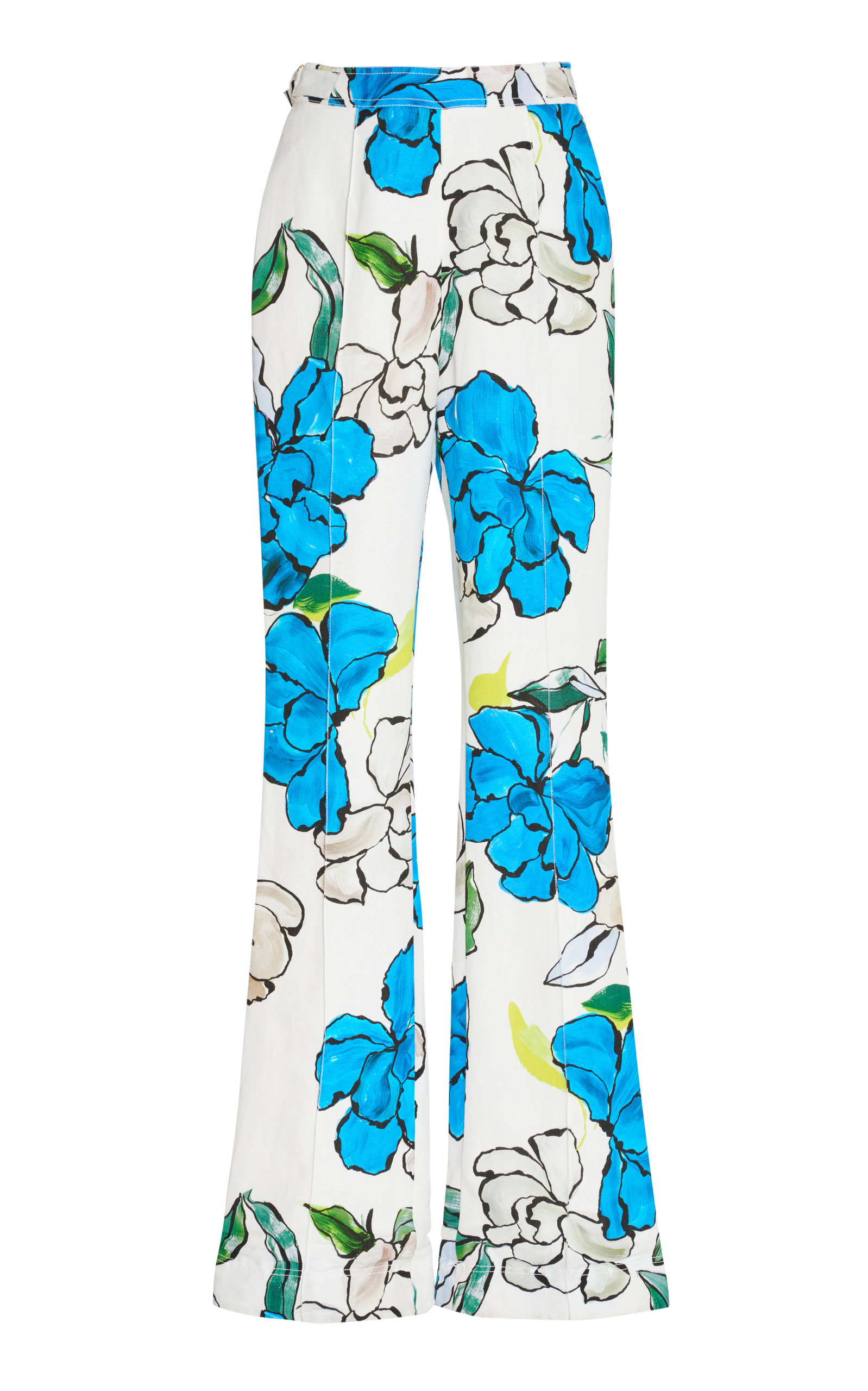 Impressionist Flared Linen-Blend Pants | Moda Operandi (Global)