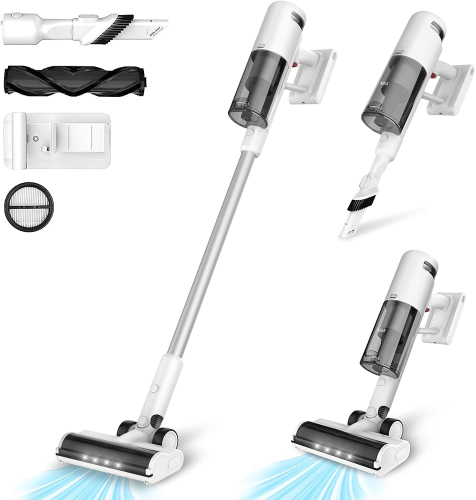Cordless Vacuum Cleaner, 30Kpa Lightweight Stick Vacuum Up to 60mins Runtime, 450W Rechargeable B... | Amazon (US)
