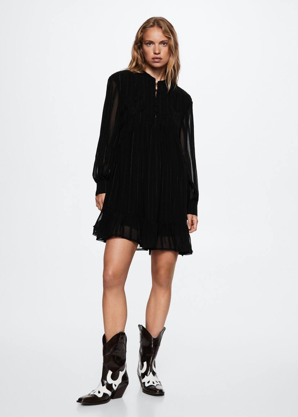 Shiny textured dress | MANGO (US)