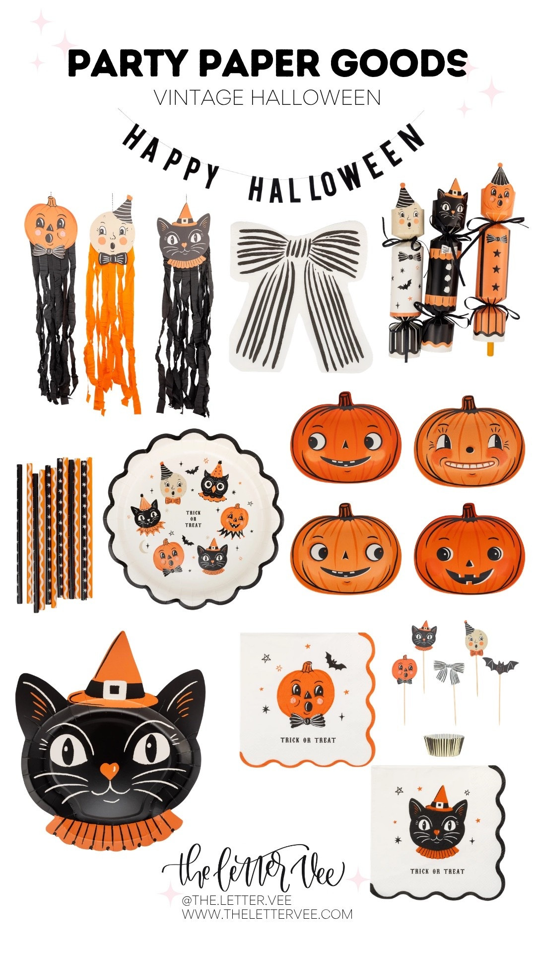 Vintage Halloween Party Paper Goods

The Letter Vee / Halloween Party / Vintage Pumpkin / Halloween decorations

#LTKSeasonal