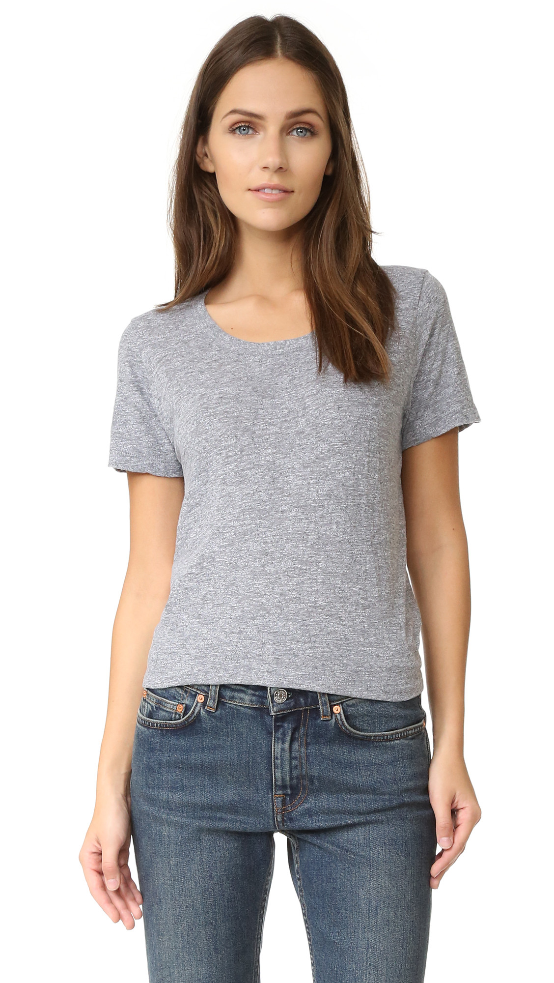 Monrow Vintage Jersey Basic Oversized Tee - Granite | Shopbop