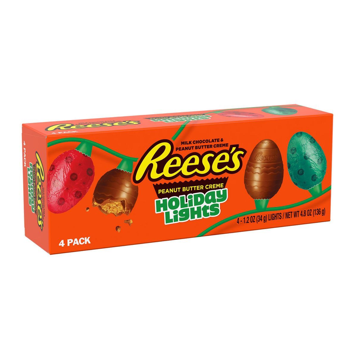 REESE'S Peanut Butter Creme Holiday Holiday Candy Lights - 4ct/4.8oz | Target