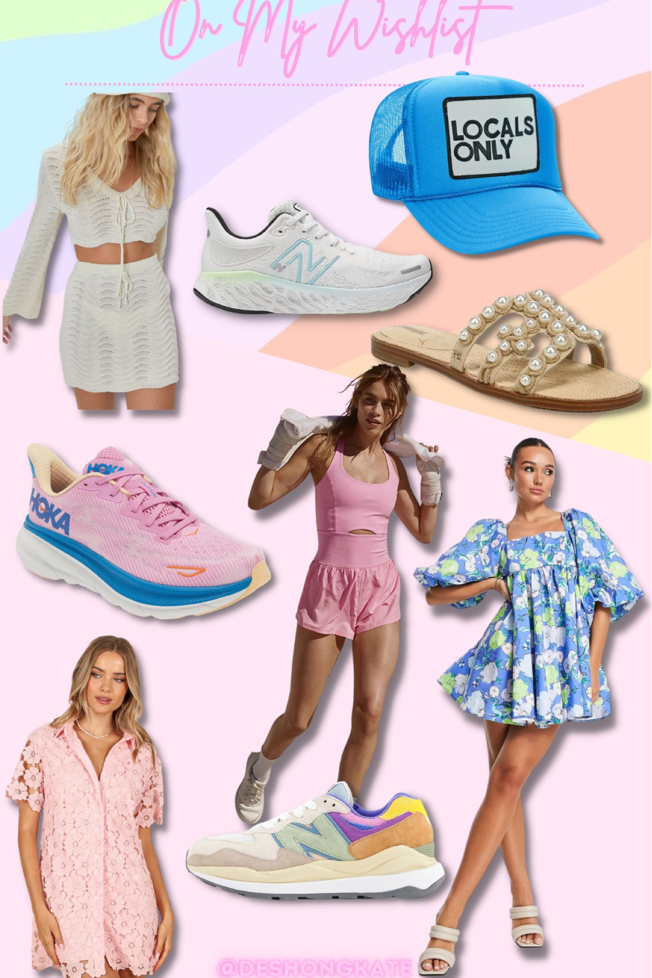 current wishlist. Spring faves. Trucker hat. Free people. Puff sleeve. Hoka. Sandal. Pearls. Crochet set. Colorful sneakers. Spring trends. Florals. Spring fashion 

#LTKunder100 #LTKSeasonal #LTKFind