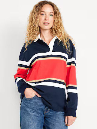 Oversized Rugby-Stripe Top | Old Navy (US)