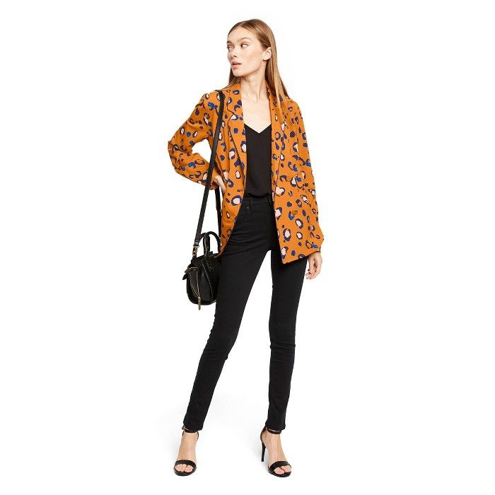 Women's Leopard Print Long Sleeve Front Button-Down Blazer - 3.1 Phillip Lim for Target Orange | Target