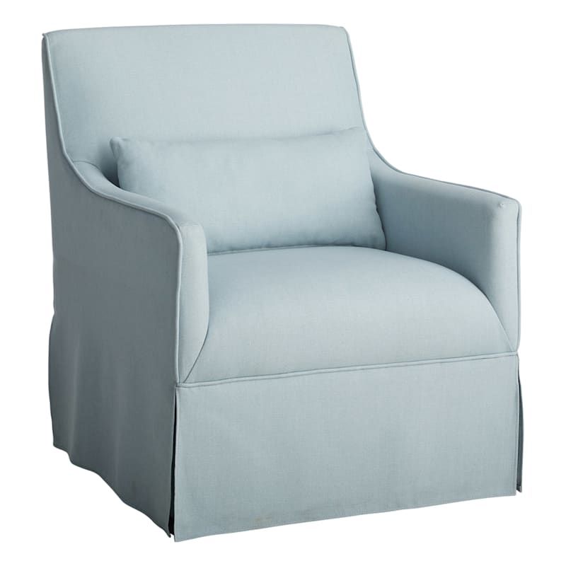 Smith Swivel Accent Chair, Blue | At Home