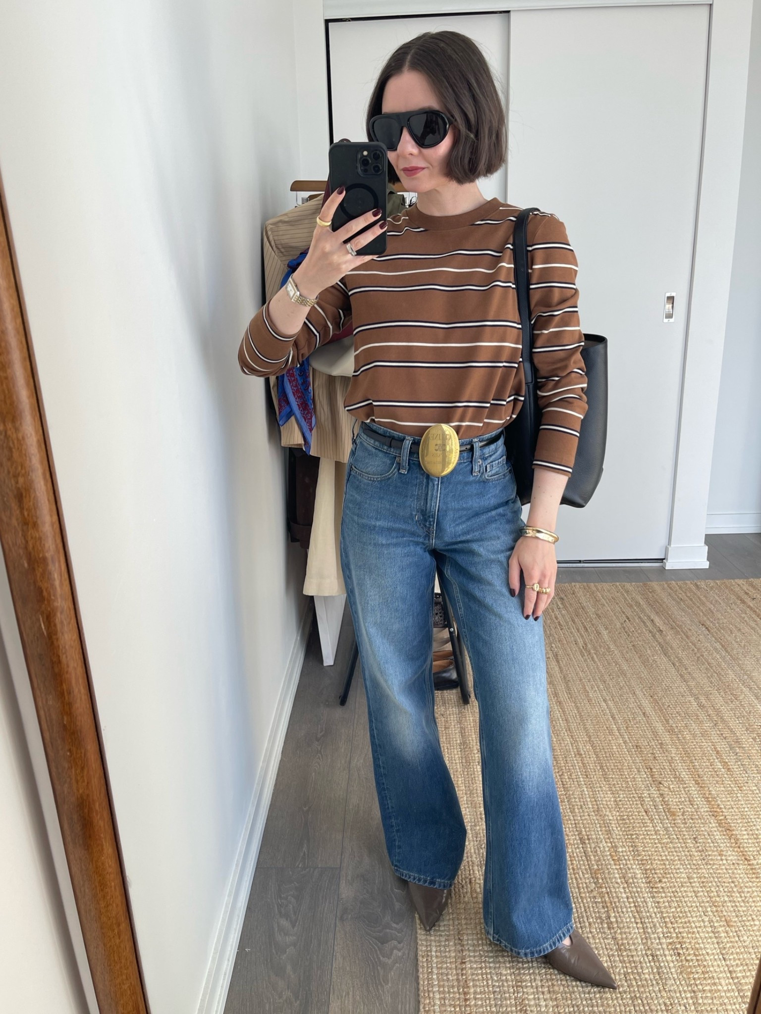 Loving a striped tee at the moment!! Mine is from last year but I linked similar. And these are my favourite wide leg jeans that I might need to get in another colour (I wear a 25 reg).

#LTKfall #LTKcanada #LTKjeans