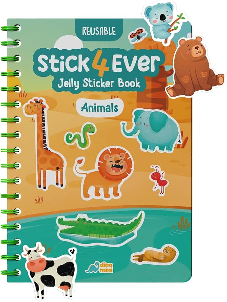 Stick4Ever Jelly Sticker Book - for Kids - Waterproof, Easy to Clean Jelly Stickers for Kids - Re... | Amazon (US)