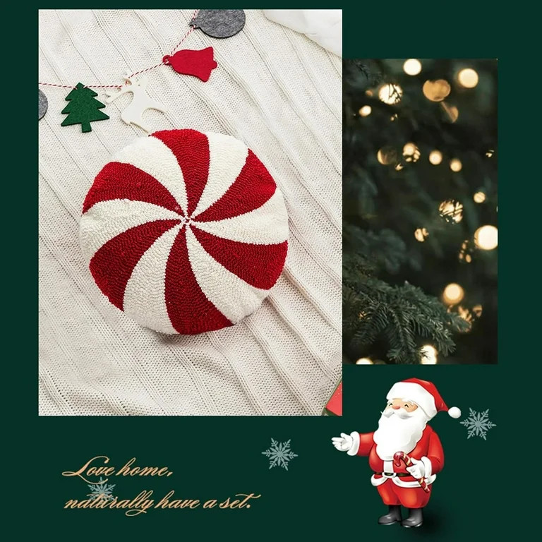 Christmas Candy Cane Throw Pillows,Peppermint Pillows Red and White Christmas Decorations Cute Pl... | Walmart (US)
